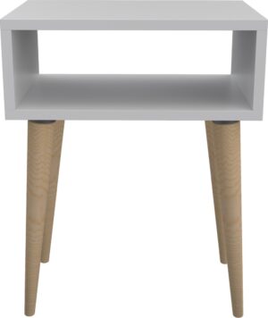Soof & Tess Delon Nachttisch - Beistelltisch - Modern - Holz - Weiß / Braun - 35x45x58
