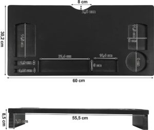 Soof & Tess Monitoraufsteller Standard - Bildschirmaufsteller für Laptops - Bildschirmaufsteller für Schreibtische - Holz - Schwarz