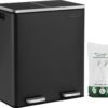 Abfalleimer - Abfalleimer mit 2 Fächern - Papierkorb - 2x30 L - Schwarz
