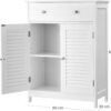 VASAGLE Badezimmerschrank, Badezimmerschrank, 60 x 30 x 80 cm, Stauraumschrank mit 2 Paneeltüren, Schublade, verstellbarer Einlegeboden, skandinavischer Stil, mattweiß BBC51WT
