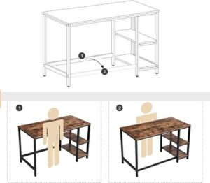 Vasagle - Schreibtisch - Computertisch - Vintage - Schwarz