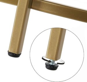 Couchtisch rund - Glastisch mit goldenem Stahlgestell -84 x 84 x 45,5 - Wohnzimmertisch, Sofatisch, robustes Hartglas, stabil, dekorativ, gold