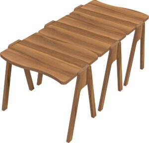 Soof & Tess Couchtisch - Beistelltisch - Modern - Beistelltisch - Braun - Nachttisch - 3er Set