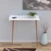 Soof & Tess Bruno Wandtisch - Beistelltisch - Mit 2 Töpfen - Holz - Wandgestell - Industriell - Weiß/Braun