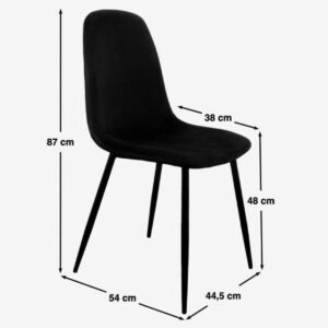 Soof & Tess - Cordoba Eetkamerstoel - 100% Samt - Esszimmerstuhl - Metaalpoot -Industriel