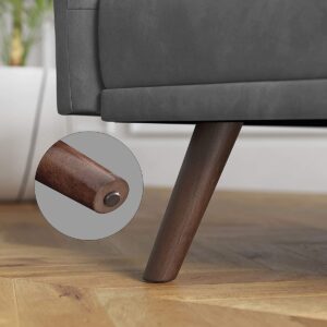 Soof & Tess Schlafsofa - Schlafsofa - Samtbezug - Massivholzbeine - 195 x 88 x 78 cm - Grau