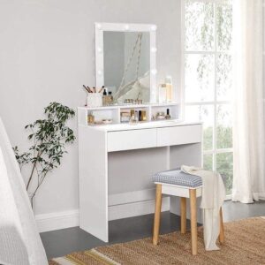 Soof & Tess - Schminktisch mit Beleuchtung & 2 Schubladen - Styling-Tisch für Beauty & Make-up - Professionelle Kosmetikaufbewahrung & Organisation - Hochwertige Verarbeitung