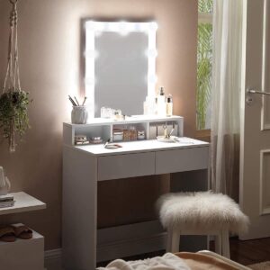Soof & Tess - Schminktisch mit Beleuchtung & 2 Schubladen - Styling-Tisch für Beauty & Make-up - Professionelle Kosmetikaufbewahrung & Organisation - Hochwertige Verarbeitung
