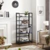 BM Living - Vintage Kleiderschrank mit 4 Fachböden - Mehrzweck-Bücherregale