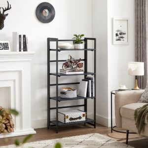 BM Living - Vintage Kleiderschrank mit 4 Fachböden - Mehrzweck-Bücherregale
