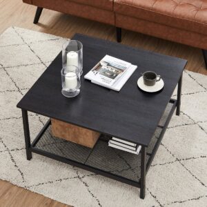 Couchtisch - Kaffeetisch - Industrial - Tisch - Couchtische Holz - Industrial - Schwarz - 80 x 80 x 45 cm