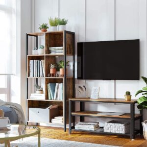 Soof & Tess - Bücherregal - Kleiderschrank - Industriell - Vintage - Holz - Metall - Braun/schwarz - 74x29.6x154.5