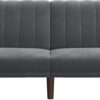 Soof & Tess Schlafsofa - Schlafsofa - Samtbezug - Massivholzbeine - 195 x 88 x 78 cm - Grau