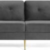 Soof & Tess 3-Sitzer Sofa - modern - Wohnzimmersofa - Metallrahmen - Holzbeine - grau - 190 x 82 x 84
