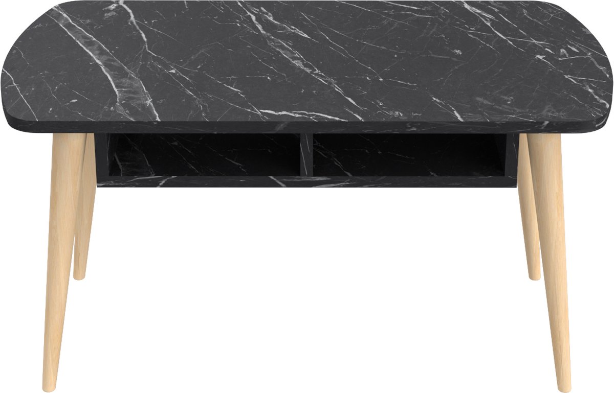 Soph&Tess Aura Couchtisch – Beistelltisch – Couchtisch – Wohnzimmertisch – 50 x 90 x 42 cm – Schwarz / Braun – Marmoroptik 3 Soph&Tess Aura Couchtisch - Beistelltisch - Couchtisch - Wohnzimmertisch - 50 x 90 x 42 cm - Schwarz / Braun - Marmoroptik