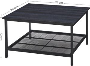 Couchtisch - Kaffeetisch - Industrial - Tisch - Couchtische Holz - Industrial - Schwarz - 80 x 80 x 45 cm