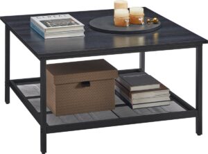 Couchtisch - Kaffeetisch - Industrial - Tisch - Couchtische Holz - Industrial - Schwarz - 80 x 80 x 45 cm
