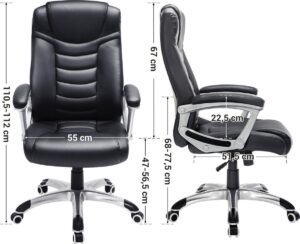Soof & Tess Luxury Design Manager Bürostuhl - Ergonomischer Chefsessel - Kunstleder - Heavy Duty