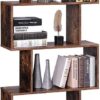 Bücherregal mit offenen Regalen - Bücherregal oder Schrank für Bücher und Pflanzen mit 6 Fächern - 190,5 cm hoch - Vintage Braun