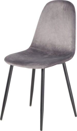 Soof & Tess - Cordoba Eetkamerstoel - Set van 6 - 100% Samt - Esszimmerstuhl - Metaalpoot -Industriel