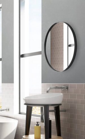 Soph&Tess Spiegel - Luxus-Spiegel - Badezimmer-Spiegel - Modern - Schwarz - Rund - Ø 61 cm