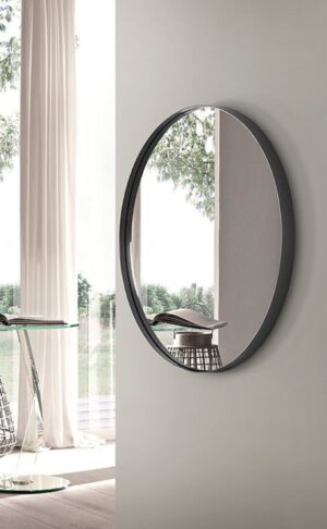Soof & Tess Spiegel - Luxus-Spiegel - Badezimmer-Spiegel - Modern - Schwarz - Rund - Ø 76 cm