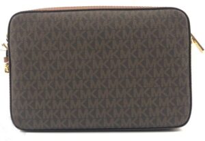 Michael Kors Jet Set Large East West Saffiano Leder Crossbody Bag Handtasche [Braun Signature]