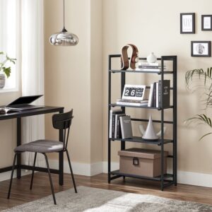 BM Living - Vintage Kleiderschrank mit 4 Fachböden - Mehrzweck-Bücherregale