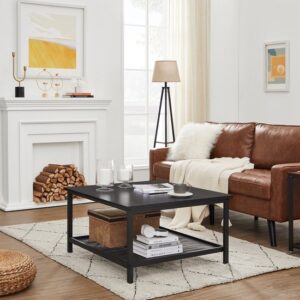 Couchtisch - Kaffeetisch - Industrial - Tisch - Couchtische Holz - Industrial - Schwarz - 80 x 80 x 45 cm