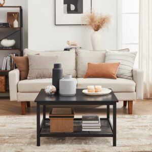 Couchtisch - Kaffeetisch - Industrial - Tisch - Couchtische Holz - Industrial - Schwarz - 80 x 80 x 45 cm