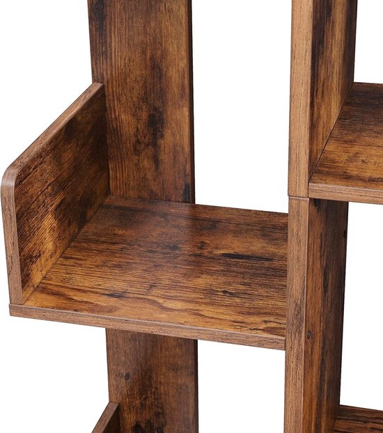 Soof&Tess – Großes Bücherregal mit 13 Fächern – 86 x 25 x 140 cm – Braun – Platz für viele Bücher – Abgeschlossene Kanten 3 Soof&Tess - Großes Bücherregal mit 13 Fächern - 86 x 25 x 140 cm - Braun - Platz für viele Bücher - Abgeschlossene Kanten