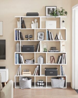 Soof & Tess - Bücherregal aus Holz - 6 Etagen - Standard Regal - Freistehendes Bücherregal - Bücherregale