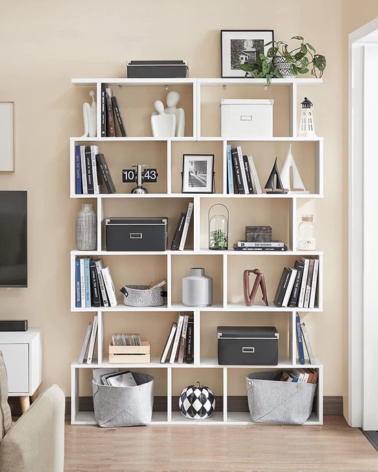 Soof & Tess – Bücherregal aus Holz – 6 Etagen – Standard Regal – Freistehendes Bücherregal – Bücherregale 3 Soof & Tess - Bücherregal aus Holz - 6 Etagen - Standard Regal - Freistehendes Bücherregal - Bücherregale