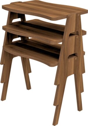 Soof & Tess Couchtisch - Beistelltisch - Modern - Beistelltisch - Braun - Nachttisch - 3er Set