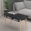Soph&Tess Aura Couchtisch - Beistelltisch - Couchtisch - Wohnzimmertisch - 50 x 90 x 42 cm - Schwarz / Braun - Marmoroptik