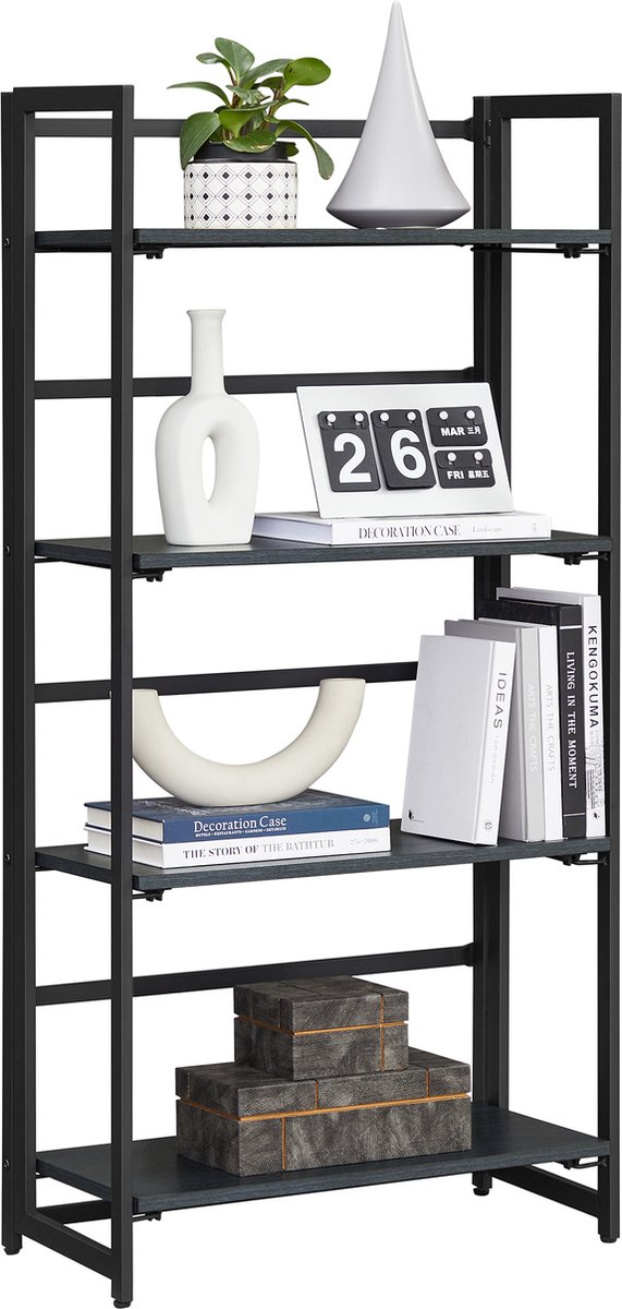 BM Living – Vintage Kleiderschrank mit 4 Fachböden – Mehrzweck-Bücherregale 4 BM Living - Vintage Kleiderschrank mit 4 Fachböden - Mehrzweck-Bücherregale