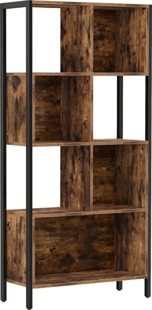 Soof & Tess - Bücherregal - Kleiderschrank - Industriell - Vintage - Holz - Metall - Braun/schwarz - 74x29.6x154.5