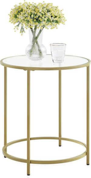 Soph & Tess Couchtisch - Beistelltisch - ⌀50cm - Beistelltisch gold - Beistelltisch industrial - Beistelltisch rund - Couchtische rund