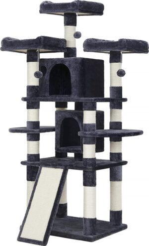 Soof&Tess - Katzenkratzbaum - Kratzbaum - Dunkelgrau - 60 x 55 x 172 cm