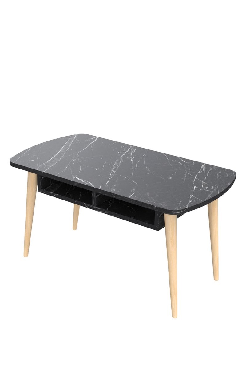 Soph&Tess Aura Couchtisch – Beistelltisch – Couchtisch – Wohnzimmertisch – 50 x 90 x 42 cm – Schwarz / Braun – Marmoroptik 4 Soph&Tess Aura Couchtisch - Beistelltisch - Couchtisch - Wohnzimmertisch - 50 x 90 x 42 cm - Schwarz / Braun - Marmoroptik
