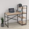Bureau - Computertafel met planken - Thuiskantoor - Industrieel - Vintage - Bruin/zwart