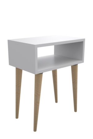 Soof & Tess Delon Nachttisch - Beistelltisch - Modern - Holz - Weiß / Braun - 35x45x58
