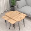 Soof&Tess Lotus 4 +1 Couchtisch - Couchtische rechteckig - Mit 4 Beistelltisch - Couchtisch industrial set of 5
