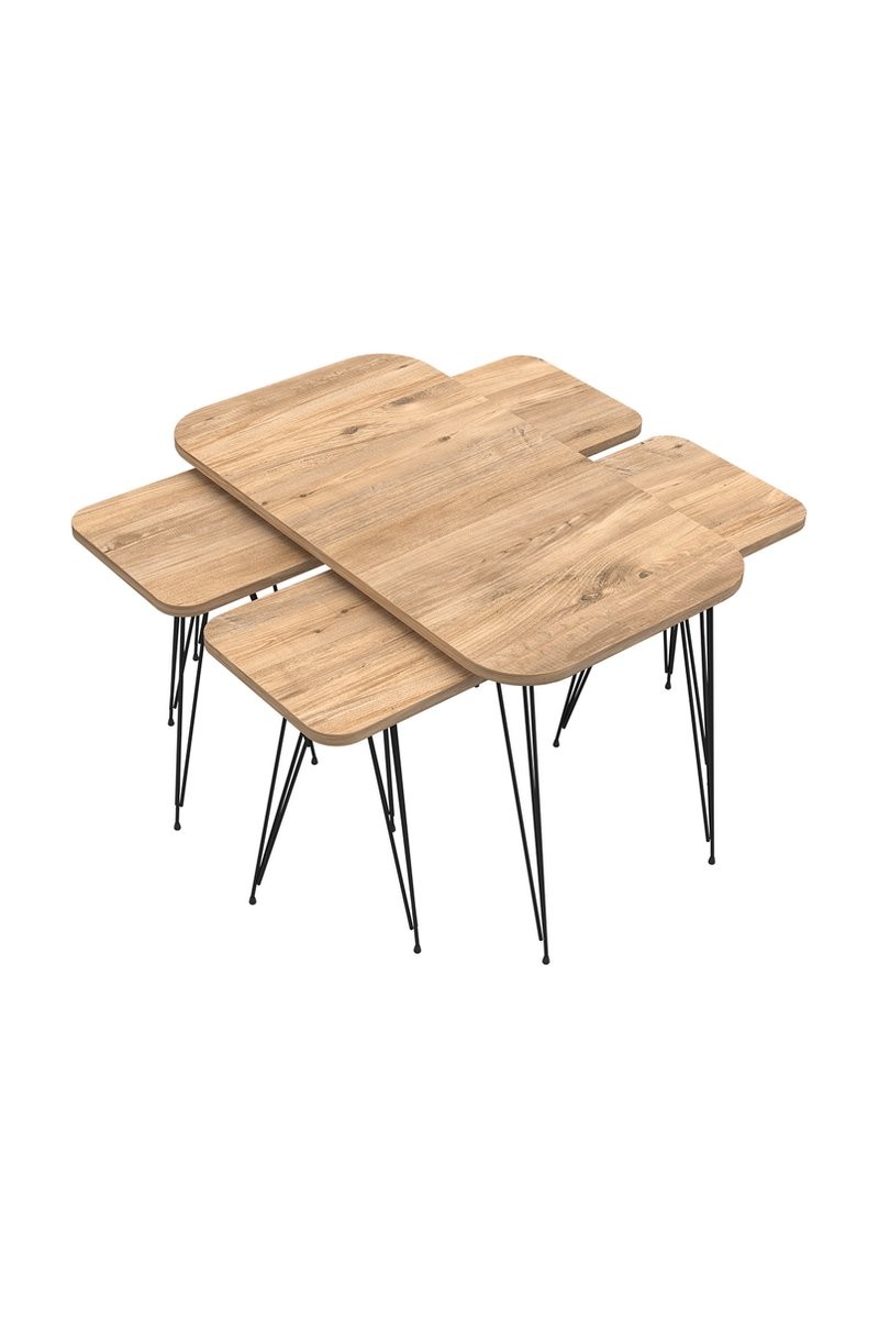 Soof&Tess Lotus 4 +1 Couchtisch – Couchtische rechteckig – Mit 4 Beistelltisch – Couchtisch industrial set of 5 4 Soof&Tess Lotus 4 +1 Couchtisch - Couchtische rechteckig - Mit 4 Beistelltisch - Couchtisch industrial set of 5
