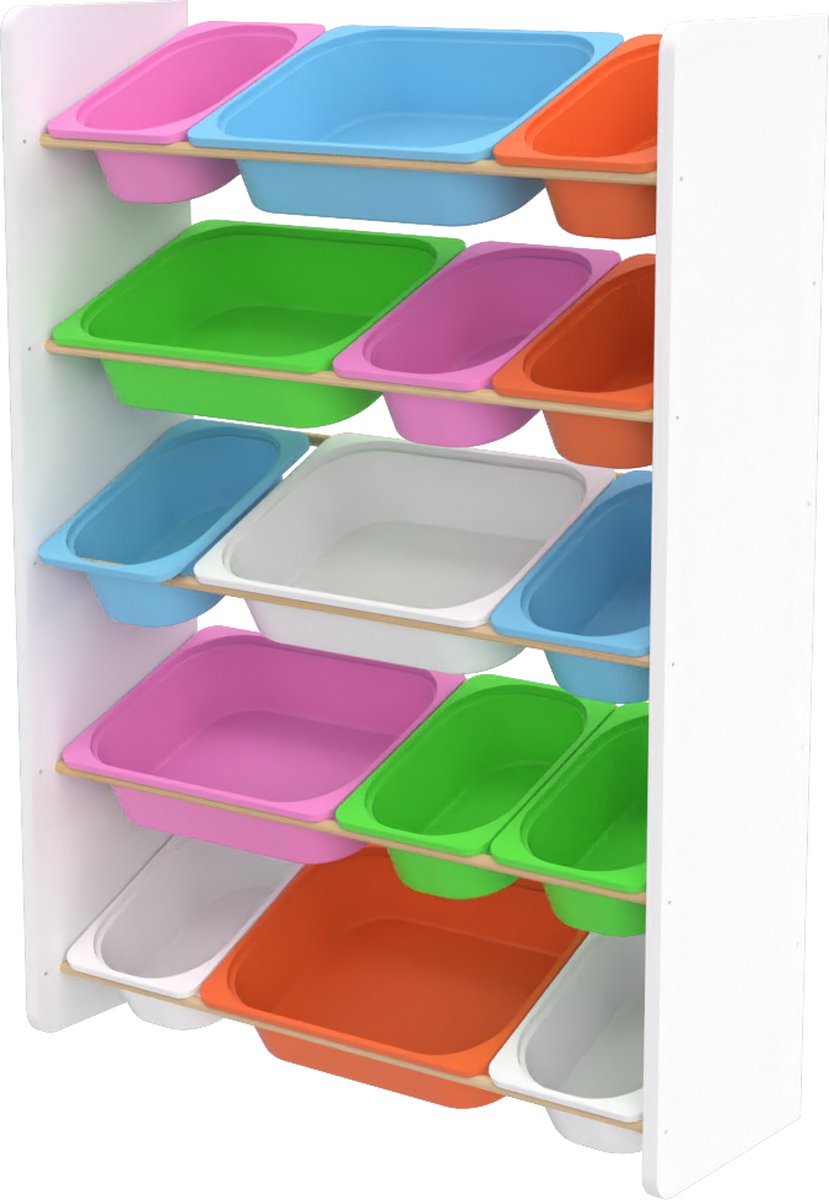 Soph&Tess Kinderschrank – Spielzeugschrank mit Truhen – farbig – Spielzeugtruhe 4 Soph&Tess Kinderschrank - Spielzeugschrank mit Truhen - farbig - Spielzeugtruhe