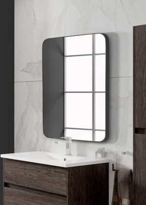 Soof & Tess Spiegel - Luxus-Spiegel - Badezimmer-Spiegel - Modern - Schwarz - 75x50 cm