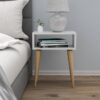 Soof & Tess Delon Nachttisch - Beistelltisch - Modern - Holz - Weiß / Braun - 35x45x58