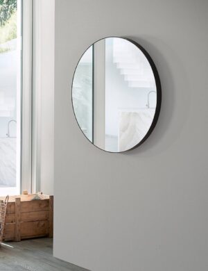 Soof & Tess Spiegel - Luxus-Spiegel - Badezimmer-Spiegel - Modern - Schwarz - Rund - Ø 76 cm