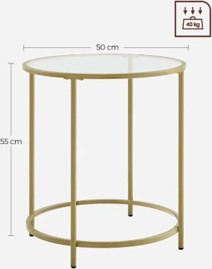 Soph & Tess Couchtisch - Beistelltisch - ⌀50cm - Beistelltisch gold - Beistelltisch industrial - Beistelltisch rund - Couchtische rund