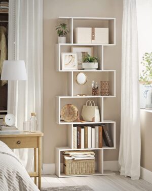 Soof & Tess - Bücherregal aus Holz - 6 Etagen - Standard Regal - Freistehendes Bücherregal - Bücherregale